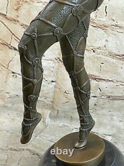 Art Déco / Style Nouveau Bronze Marbre Sculpture Signée D H Chiparus de Figurine