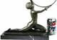 Art D&eacute;co Vintage Sign&eacute;e Preiss Marbre Bronze Semi Chair Femme Sculpture Figurine