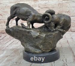 Art Sculpture Zociac Signe Aries RAM Marche à Travers April Bronze Marbre