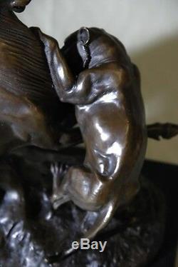 Art animalier, sculpture de Edouard. Delabrierre, bronze et marbre