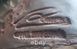 Arte Romera statue de mariage signé en bronze massif socle en marbre Carrare