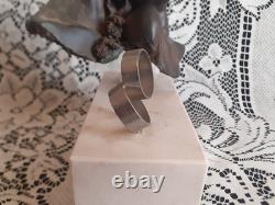 Arte Romera statue de mariage signé en bronze massif socle en marbre Carrare