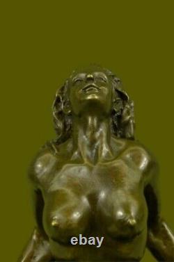 Artisanal Bronze Sculpture Solde Base Marbre Sur Sexe Art Nu Érotique Signé Gift