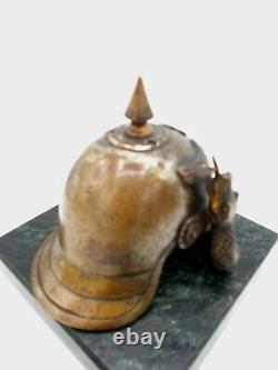 BRONZE Géo GUESNET Sculpteur AIGLE / SERPENT casque à Pointe Allemagne WW1