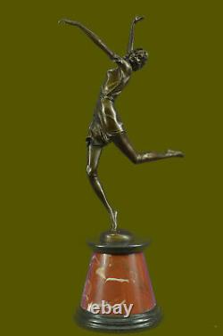 Belle Sculpture À Bronze Doré Sur Socle À Marbre Signé D H Chiparus 61cm Figur