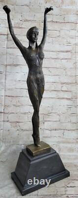 Bronze Art Décor Artisanal Danseuse Figuratif Marbre Sculpture Signée Chiparus