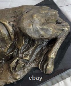 Bronze Cerf Sur Marbre Base Statue Signée Milo Estate Fonte Art Déco Figurine