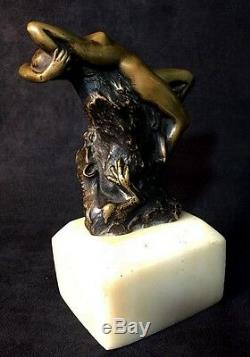 Bronze Femme Nue Signé Zala (zala György) Sur Socle En Marbre De 16cm De Haut