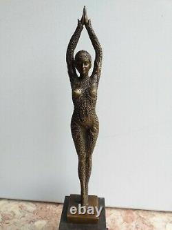 Bronze Grande Danseuse Signé Chiparus Socle Marbre