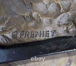 Bronze Lévrier Chien Sculpture Marbre Base Signée Fonte Sculpture Décor