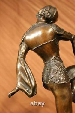 Bronze Marbre Base Statue Danseuse Vintage Theatre Signée Drame Opéra Art