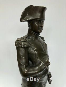 Bronze Napoleon Par Hamani 19eme Patine Chocolatee 50 CM Base Marbre C2586