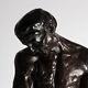 Bronze Sculpture Adam Signé A (auguste) Rodin 1880 Énorme 87 Cm Base En Marbre
