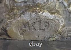 Bronze Sculpture Signée Original Fonte Marbre Figurine Affaire