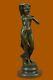 Bronze Sculpture Statue Signé Art Moderne Original Sexy Girl Marbre Base Artwork