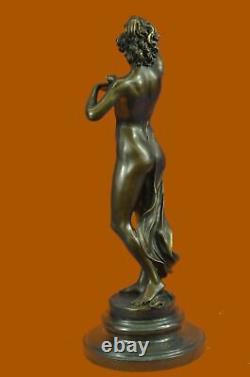 Bronze Sculpture Statue Signé Art Moderne Original Sexy Girl Marbre Base Artwork