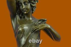 Bronze Sculpture Statue Signé Art Moderne Original Sexy Girl Marbre Base Artwork