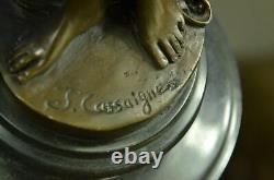 Bronze Sculpture Statue Signé Art Moderne Original Sexy Girl Marbre Base Artwork