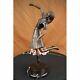 Bronze Sculpture Statue Signée Égyptien Femme Danseuse Marbre Cadeau Décor