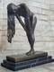 Bronze Sculpture Statue Sign&eacute;e Haute Qualit&eacute; Art D&eacute;co Nu Fille Marbre Base Nr