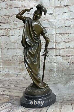 Bronze Sculpture Statue Signée Pizarro Romain Legion Soldat Marbre Figurine Base