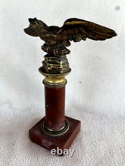 Bronze aigle au foudres sur colonne marbre 19éme