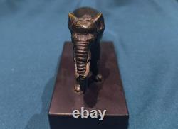 Bronze ancien ÉLÉPHANT signé Victor CREMION XIXe/XXe Socle marbre TBE