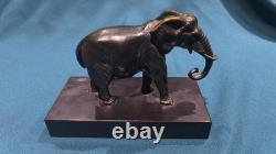 Bronze ancien ÉLÉPHANT signé Victor CREMION XIXe/XXe Socle marbre TBE
