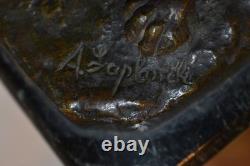 Bronze animalier chien de berger A. Laplanche (1854-1935) socle marbre