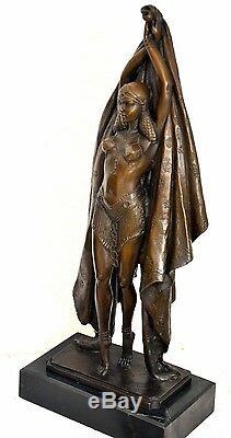 Bronzefigur- Art Déco Danseuse Signé Chiparus sur Base en Marbre Nachguss