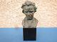 Buste En Bronze Patine Verte France De Beethoven Signe Socle Marbre