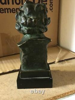 Buste en bronze de Mozart signé X Ranel, socle marbre noir Hauteur 25,5 cm