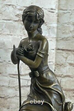 Cadeau Nouveau Signée Moreau Grand Détail 100% Véritable Bronze Marbre Statue