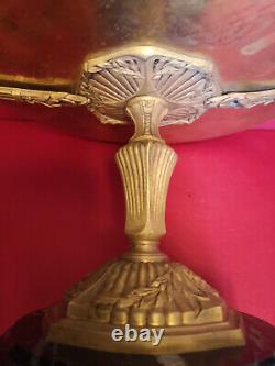 Coupe bronze doré sur pied marbre signée Charles époque XIXe Diamètre 32 cms