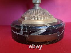 Coupe bronze doré sur pied marbre signée Charles époque XIXe Diamètre 32 cms