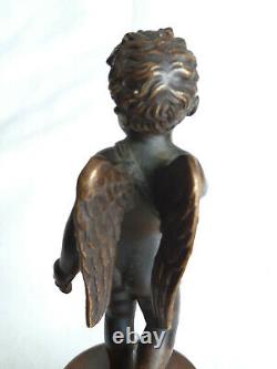 Cupidon en Bronze sur Socle en Marbre, Napoléon III, belle Finesse, non signé