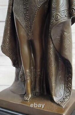 Danseur Signée Bronze Marbre Art Déco Figurine Vintage A Franges Noire 20s Style