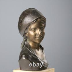 Demi-Buste Ancien Bronze Marbre Signé Giovanni De Martino XXe Siècle