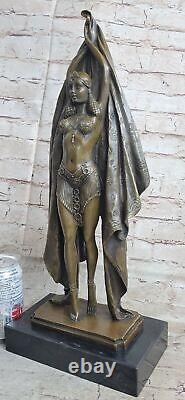 Dimitri Chiparus Bronze Almeria Art Déco Sculpture Signée Sur Marbre Base