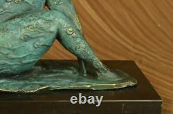Élégant Original Signé Par Milo Bronze Marbre Statue Chair Femme Sculpture Solde