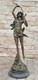 &Eacute;norme 48cm Art D&eacute;co Bronze Diana Chasseresse Avec Noud Sign&eacute;e Marbre Base Ouvre