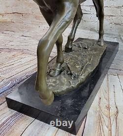 Énorme Signée Mene Pure Bronze Cheval Statue En Marbre Figurine 56 Livre Cadeau