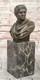&Eacute;rotique Sensuelle M&acirc;le Buste Sign&eacute;e Bronze Marbre Statue Sculpture Art D&eacute;co