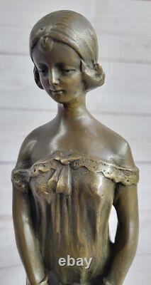 Fait Bronze Sculpture Marbre Milo Par Signée Original Élégant Classique Solde