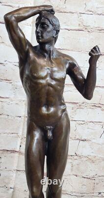 Fait Bronze Sculpture Solde Domestique Deco Art Marbre Mâle Chair Rodin Signée
