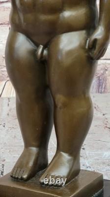 Fait Cubby Mâle Bronze Sculpture Signée Original Milo Marbre Figurine