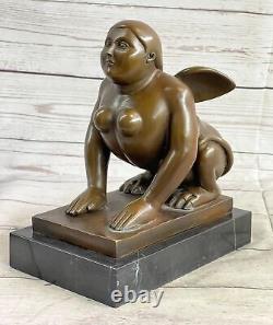 Fait Cubby Mâle Bronze Sculpture Signée Original Milo Marbre de Figurine