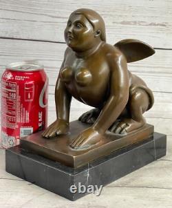 Fait Cubby Mâle Bronze Sculpture Signée Original Milo Marbre de Figurine