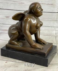 Fait Cubby Mâle Bronze Sculpture Signée Original Milo Marbre de Figurine