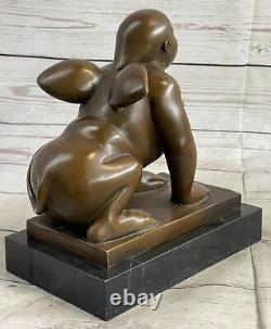 Fait Cubby Mâle Bronze Sculpture Signée Original Milo Marbre de Figurine